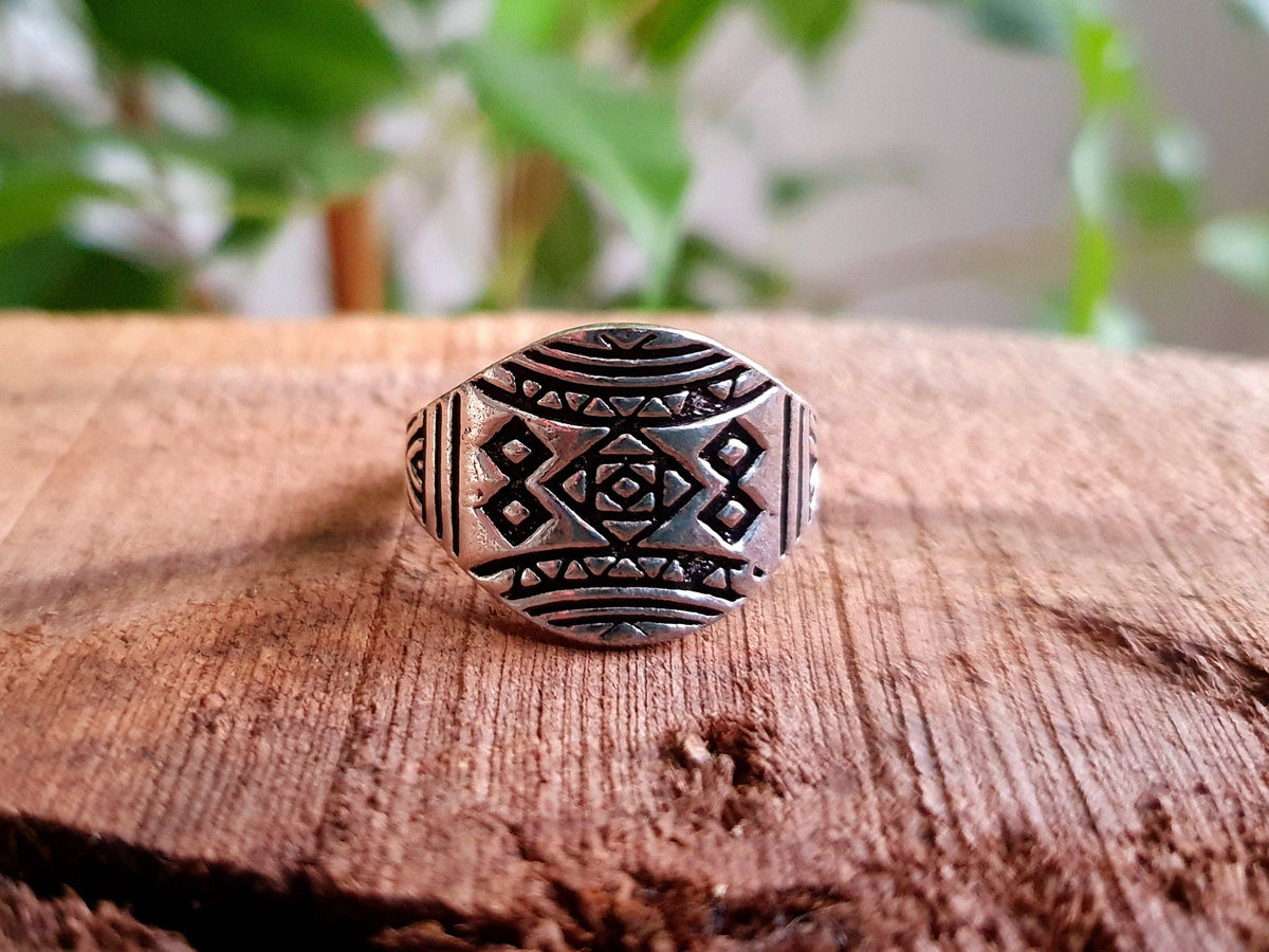 Aztec Silver Ring