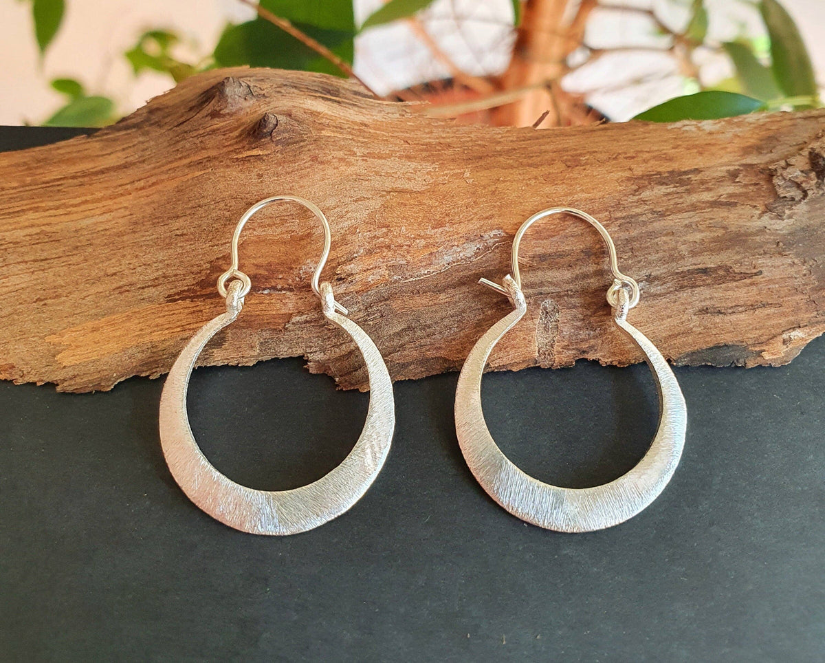 Boho Silver Hoop Earrings