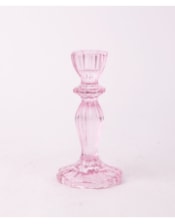 Candle Stick in pink glass