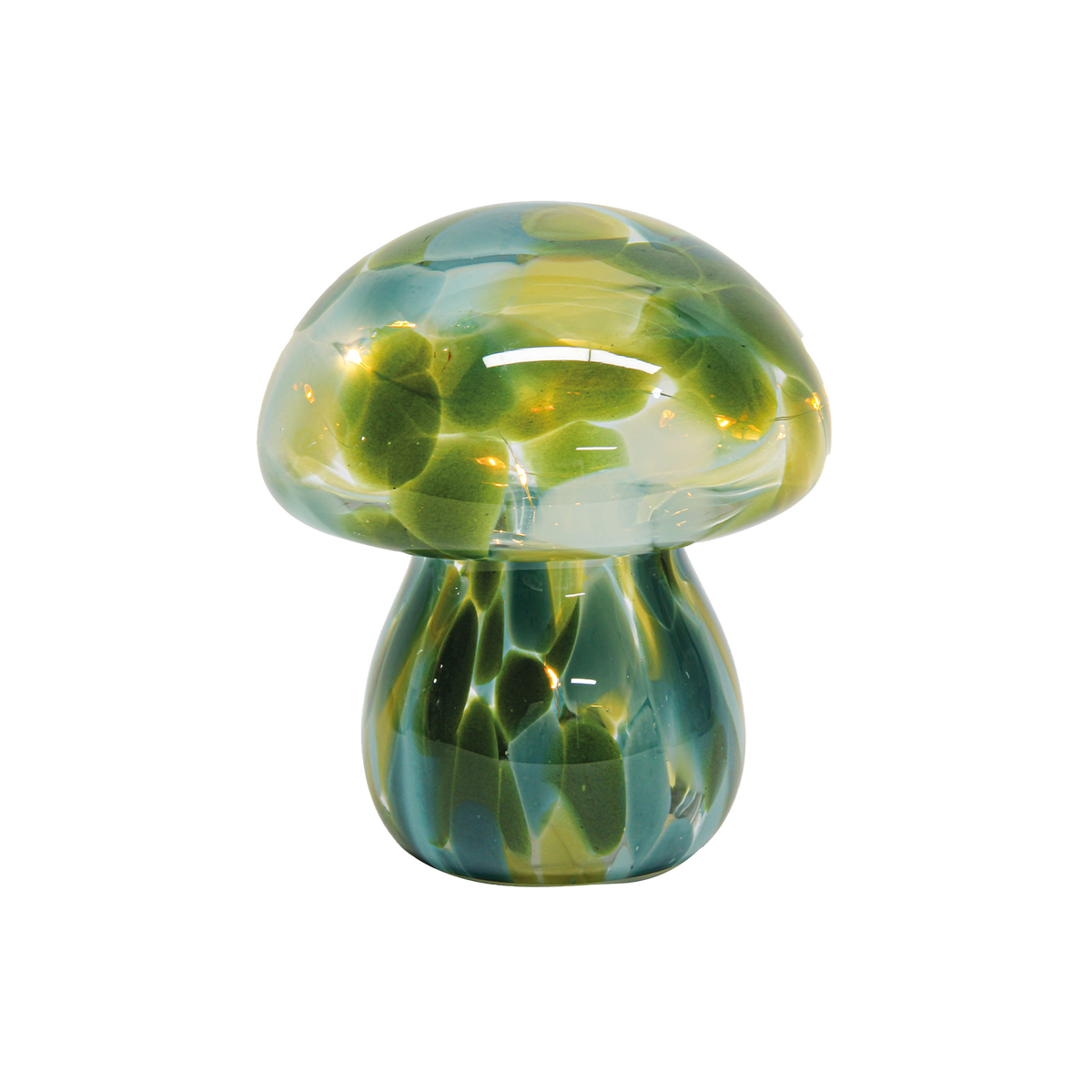 Multi-blue spotted LED mushroom decoration, battery-operated, Ø13.5 x H15.5 cm
