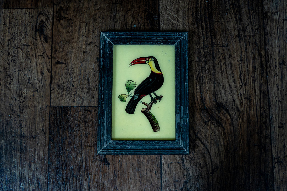 Indian Painting vintage wood frame