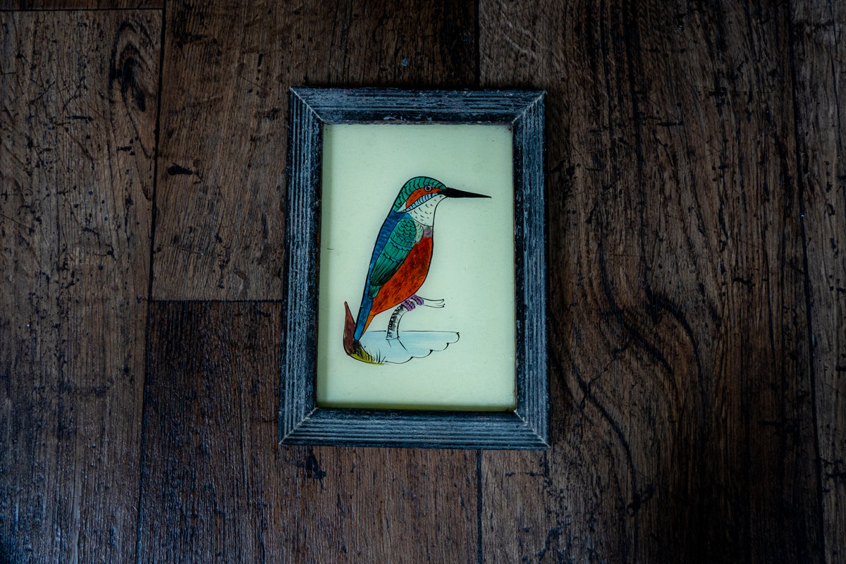Indian Painting vintage wood frame
