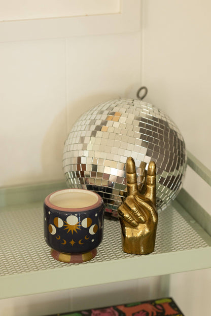 A Dopo 8oz./226g Moon Phases Ceramic Candle - Jasmine & Rose