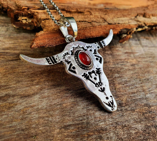 Silver Cow Necklace / Native American