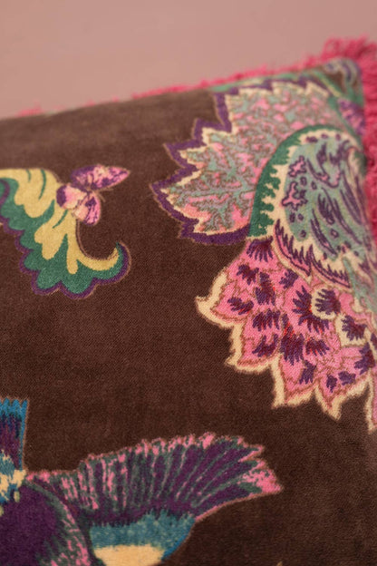 Cosmos Floral Velvet Cushion Cover