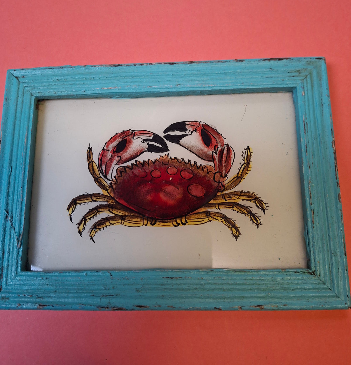 Indian Painting vintage wood frame