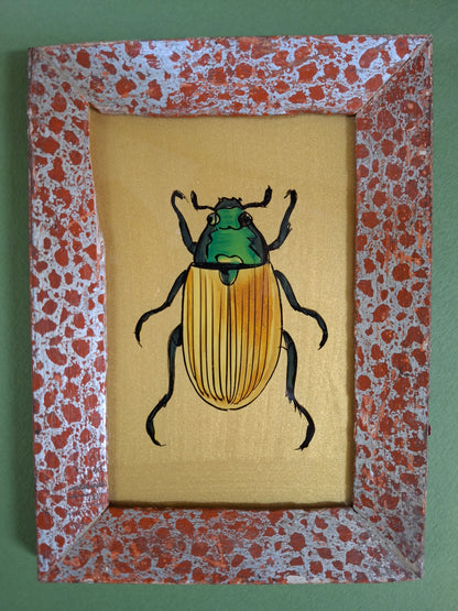 Indian Painting vintage wood frame