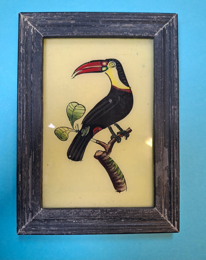 Indian Painting vintage wood frame