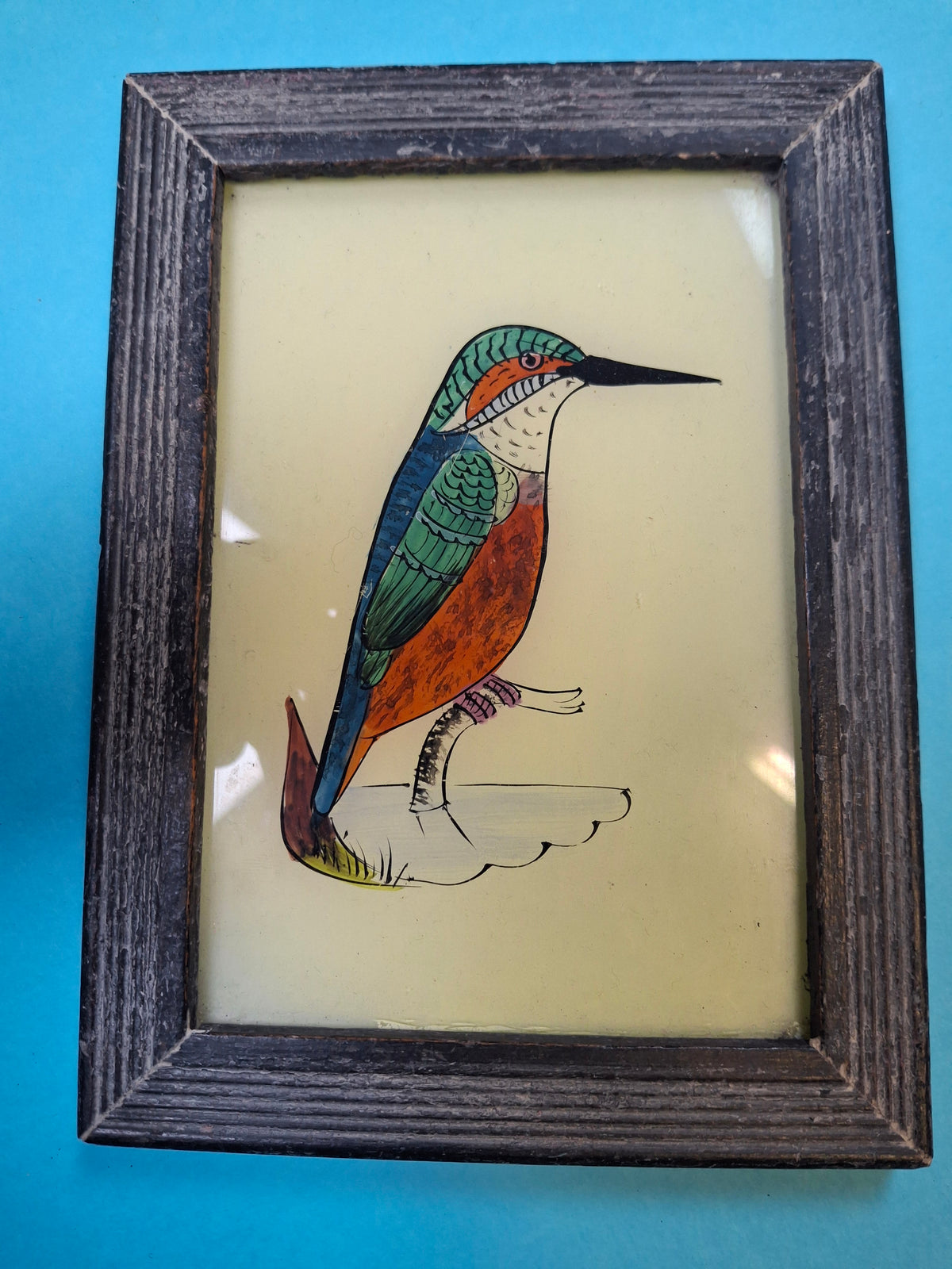 Indian Painting vintage wood frame