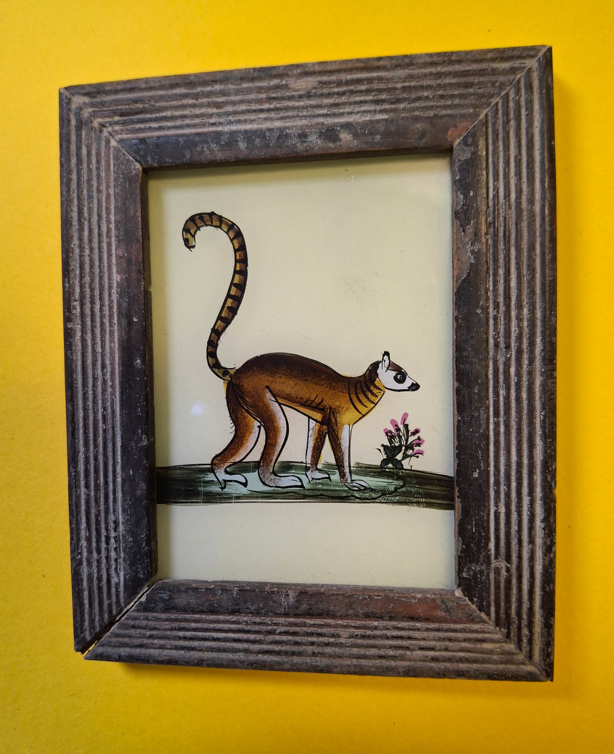 Indian Painting vintage wood frame