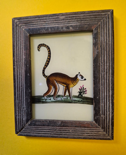 Indian Painting vintage wood frame