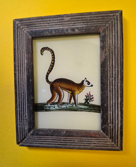 Indian Painting vintage wood frame