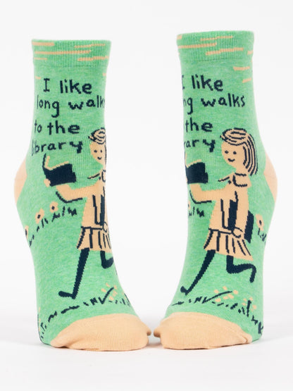 Womens socks; Long walks to the library