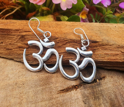 Ohm Pendant Silver Earrings