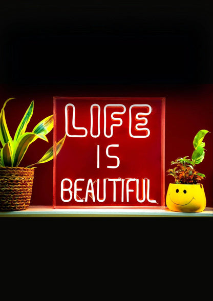 Life Is Beautiful Neon Led Acrylic Lightbox