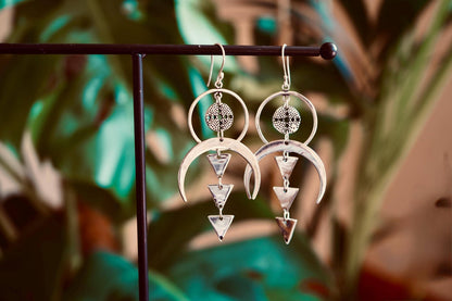 Celestial Moon Statement Earrings