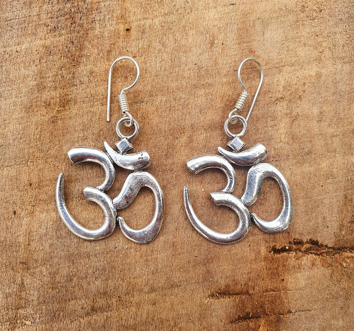 Ohm Pendant Silver Earrings