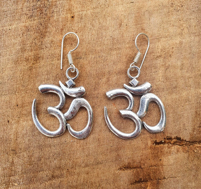 Ohm Pendant Silver Earrings