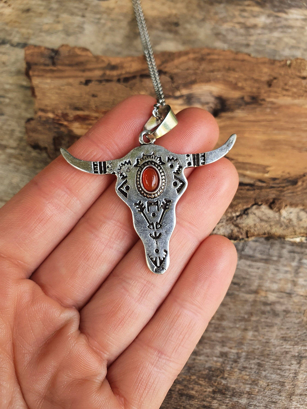 Silver Cow Necklace / Native American