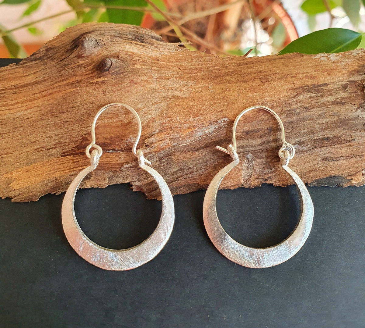 Boho Silver Hoop Earrings