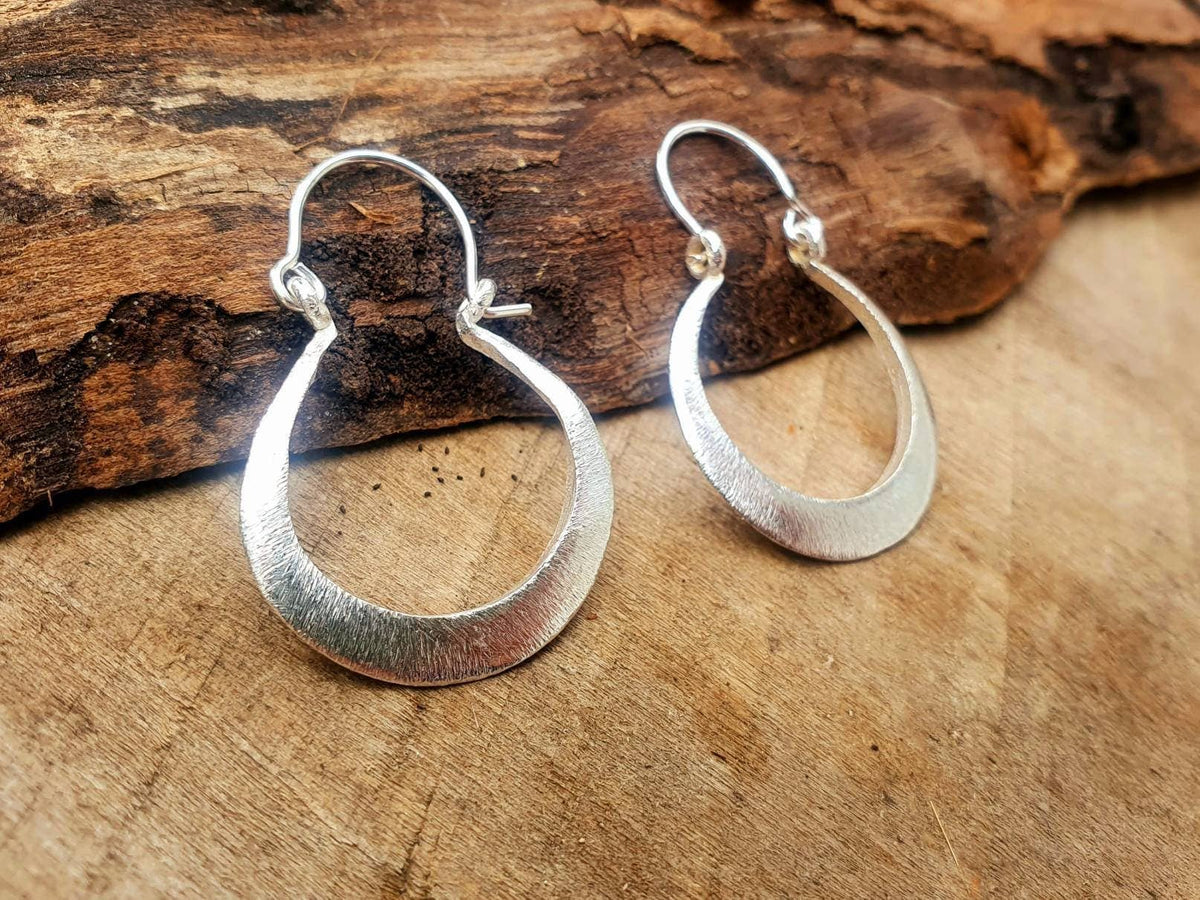 Boho Silver Hoop Earrings
