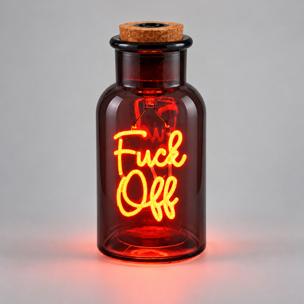 LED Small Message In A Bottle - 'Fuck Off'