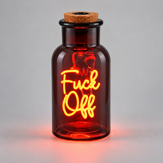 LED Small Message In A Bottle - 'Fuck Off'