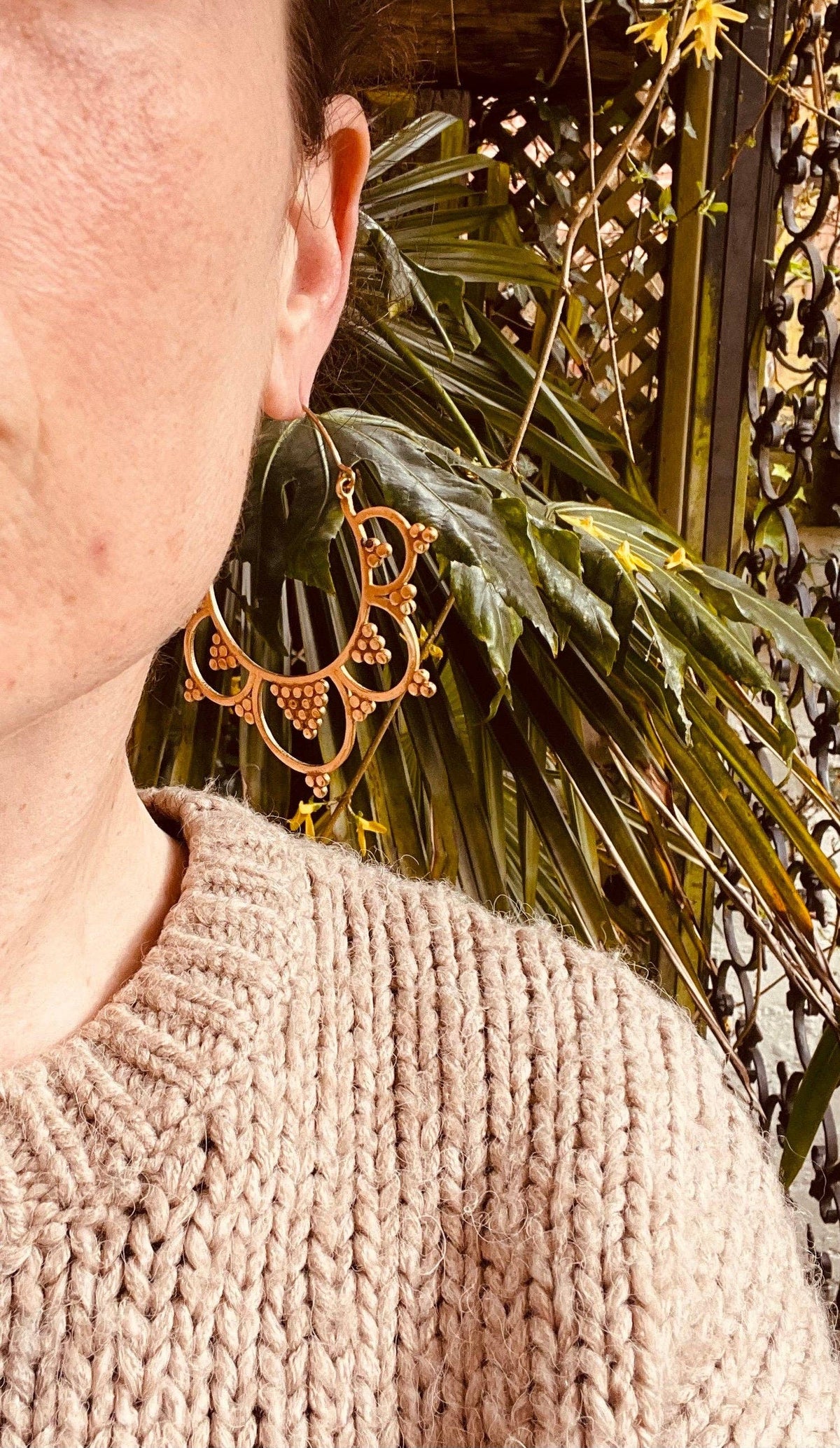 Statement silver boho earrings.