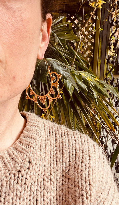 Statement silver boho earrings.