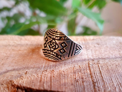 Aztec Silver Ring