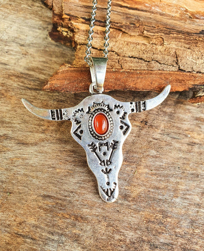 Silver Cow Necklace / Native American