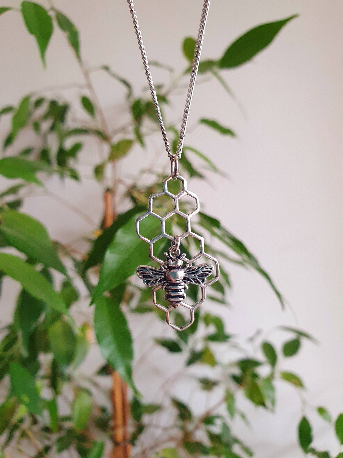 Bumble Bee & Honeycomb Necklace