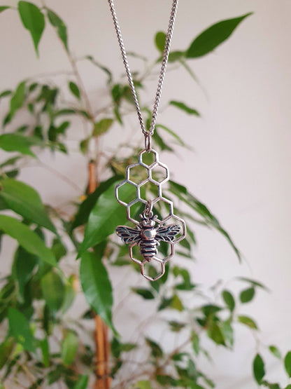 Bumble Bee & Honeycomb Necklace