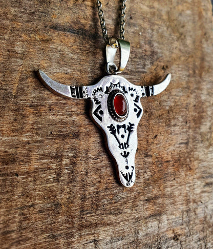 Silver Cow Necklace / Native American