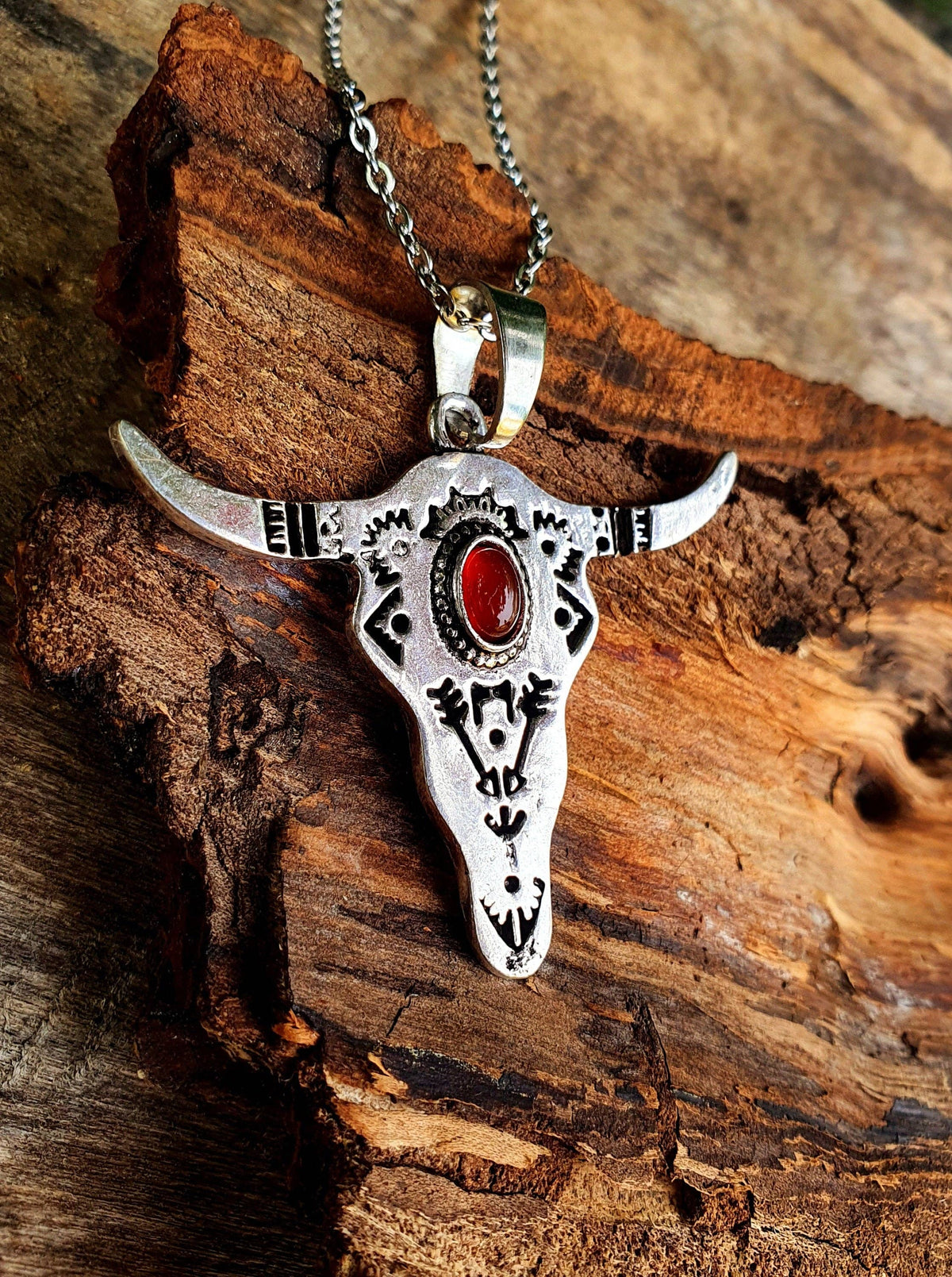 Silver Cow Necklace / Native American