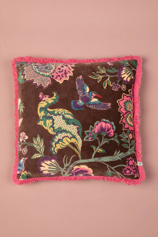 Cosmos Floral Velvet Cushion Cover