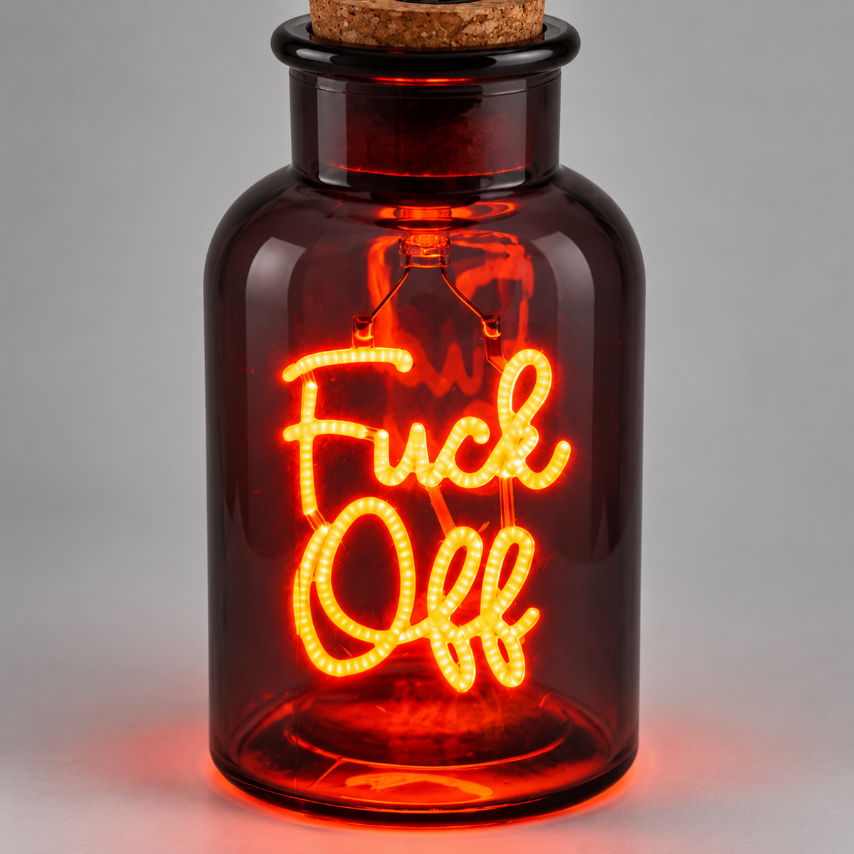 LED Small Message In A Bottle - 'Fuck Off'