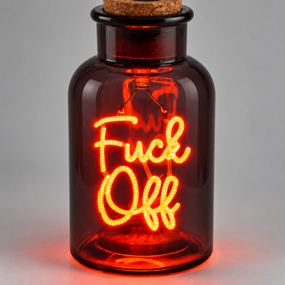 LED Small Message In A Bottle - 'Fuck Off'