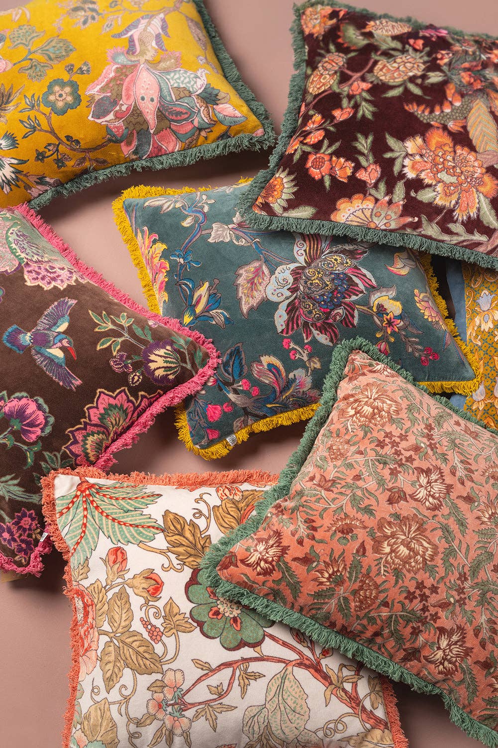 Dapple Foliage Velvet Cushion Cover