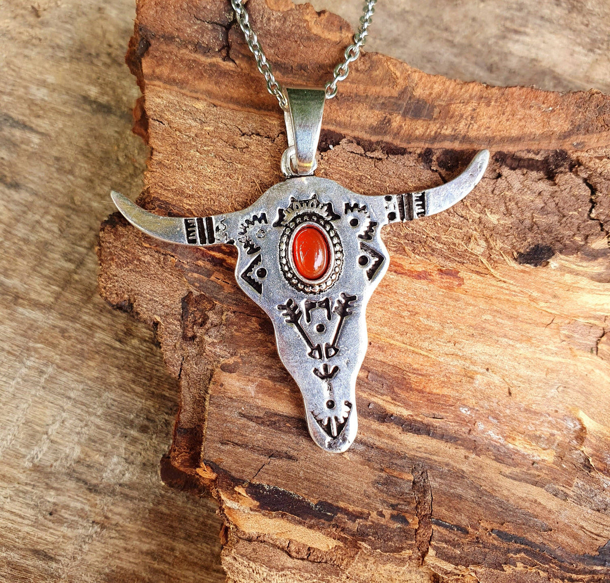 Silver Cow Necklace / Native American