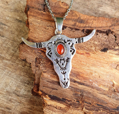Silver Cow Necklace / Native American
