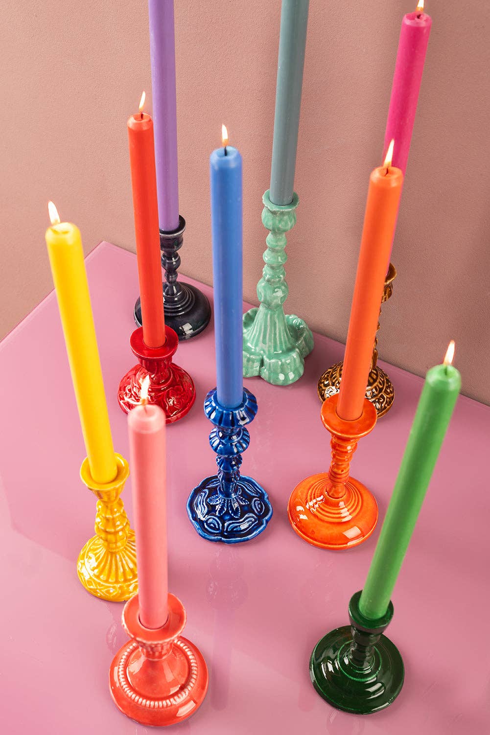 Moulded Metal Ceramic Candle Holders