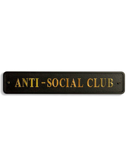 Black & Gold "Anti-Social Club" Wall Sign