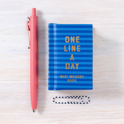 Navy Stripes Mini One Line a Day - A One-Year Memory Book