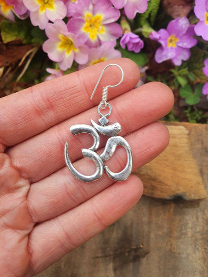 Ohm Pendant Silver Earrings