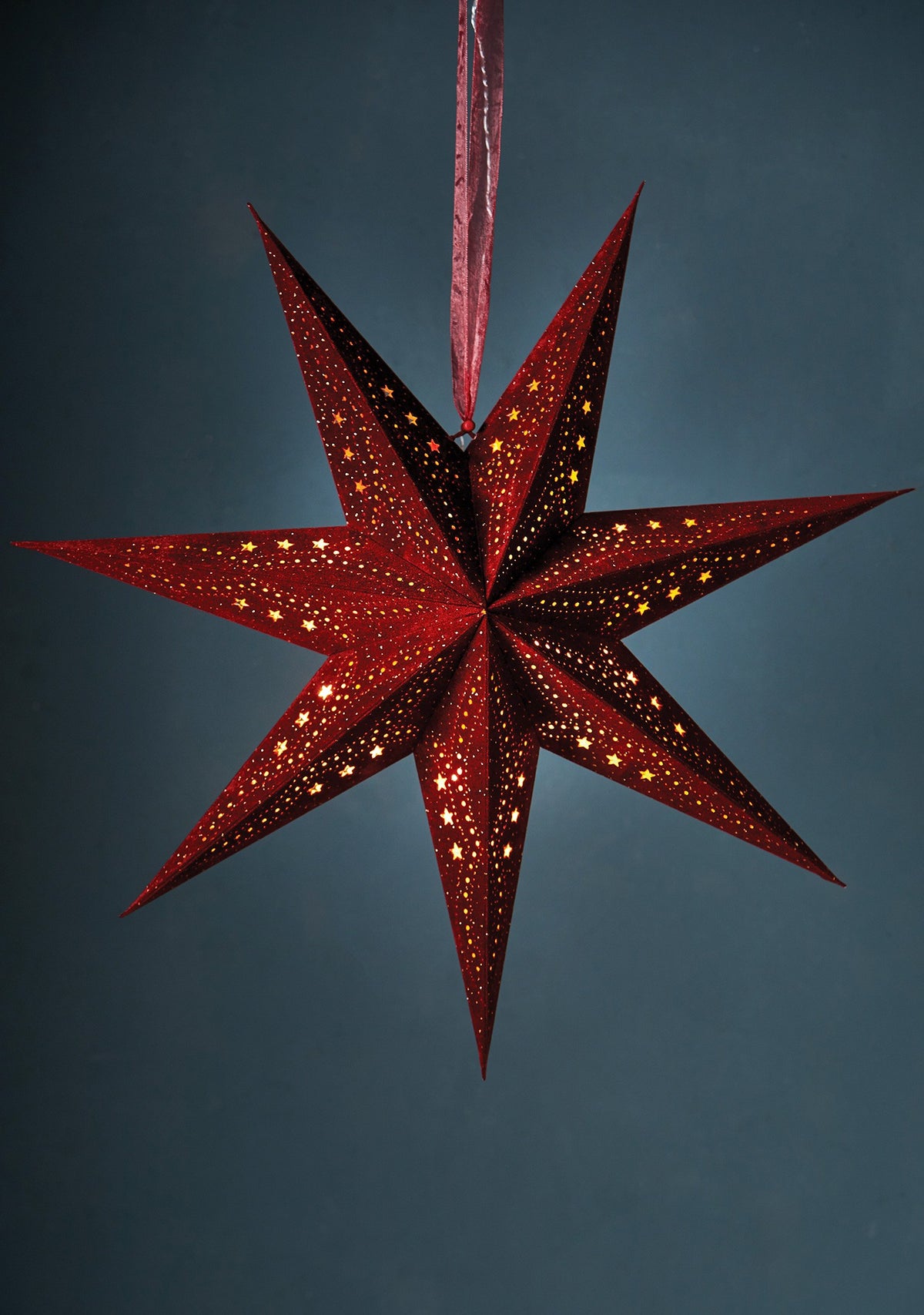 Green Velvet LED and Glitter Star