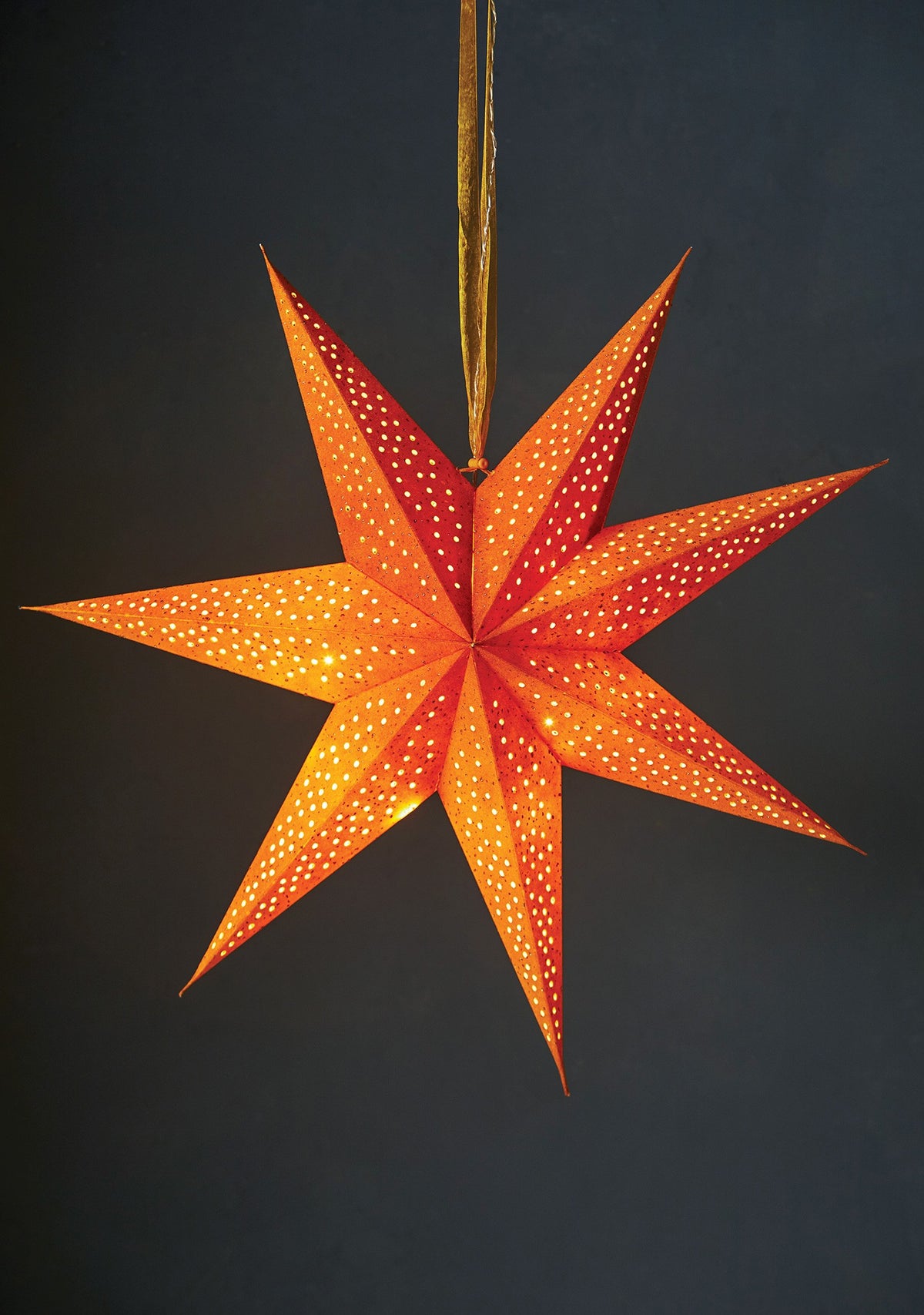 Green Velvet LED and Glitter Star