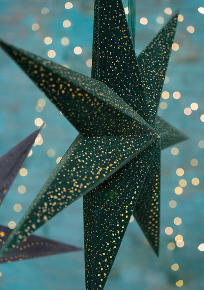 Green Velvet LED and Glitter Star