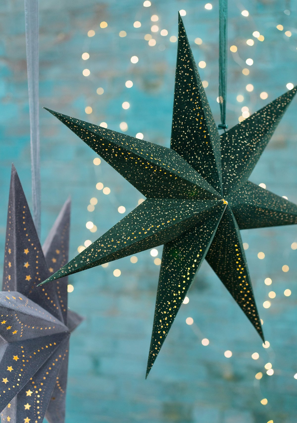 Green Velvet LED and Glitter Star
