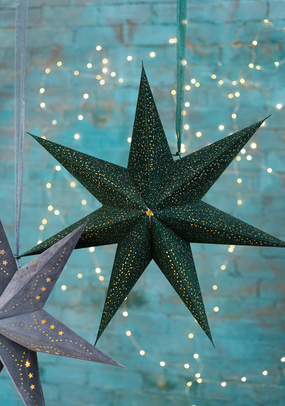 Green Velvet LED and Glitter Star